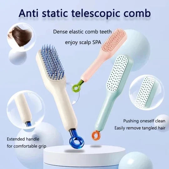 Smooth Styling Self Cleaning Anti Static Hair Brush