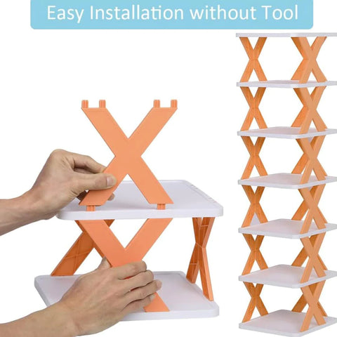 Multilayer Folding Shoe Rack Organizer with X Shape For Home 20% OFF