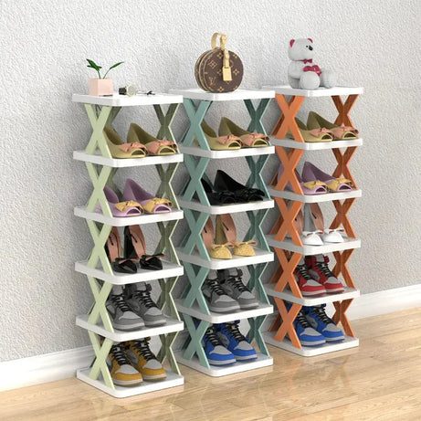 Multilayer Folding Shoe Rack Organizer with X Shape For Home 20%  OFF